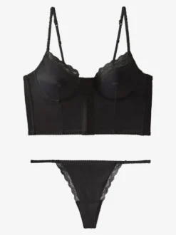 Ensembles de lingerie 2 pièces en dentelle noire : soutien-gorge et culotte