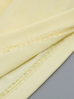 Ensembles deux pièces jupe et mini-robes jaunes décontractées à col bénitier sans manches