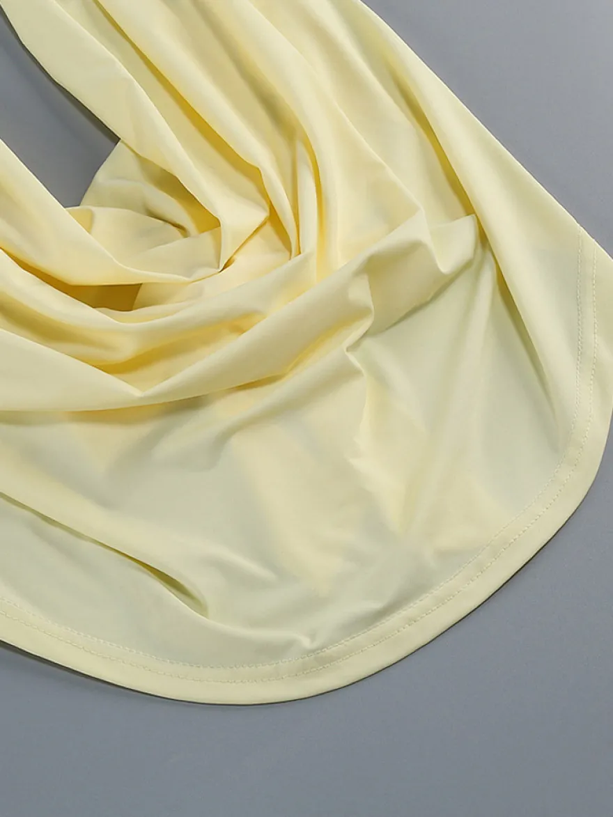 Ensembles deux pièces jupe et mini-robes jaunes décontractées à col bénitier sans manches