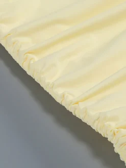 Ensembles deux pièces jupe et mini-robes jaunes décontractées à col bénitier sans manches