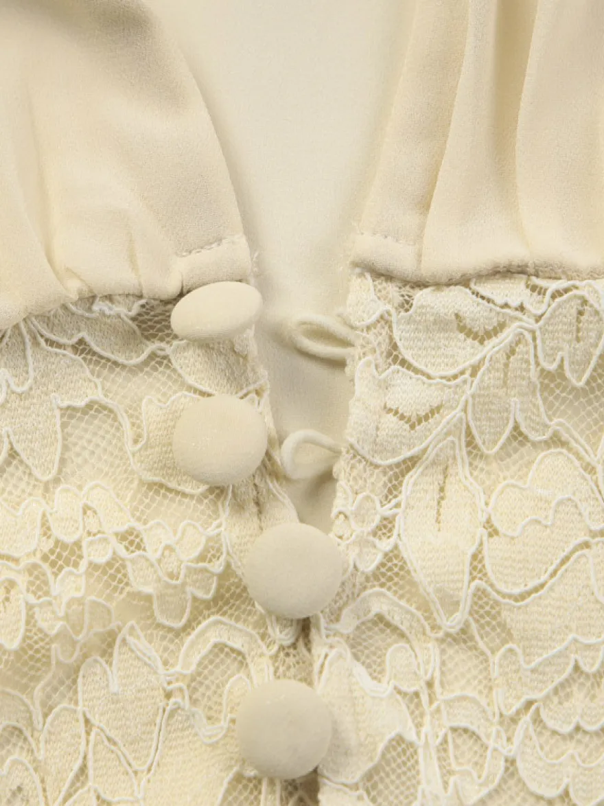 Ensembles deux pièces : jupe robe maxi couleur abricot tenue de villégiature boutons col en V manches longues.