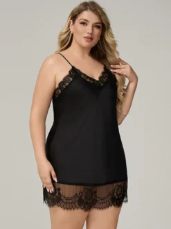 Ensemble sexy en mousseline à manches longues et col en V pour la maison