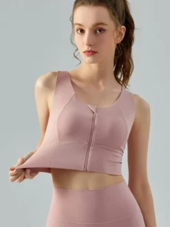 Haut De Tennis Pour Femme Col Rond À Zip Top Nylon Sans Manches Vêtements De Sport