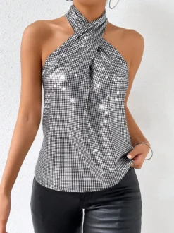 Hauts de soirée tendance hauts dos nu sans manches