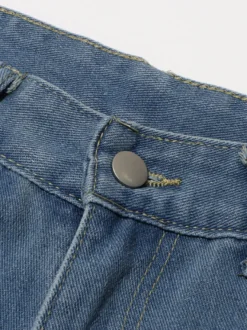 Jean large à nœud papillon pour femme - Bleu moyen style Y2K taille haute coupe baggy - Collection streetwear printemps 2026