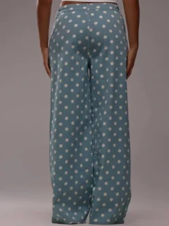 Jean à pois à jambes larges pour femme - Pantalon droit rétro non élastique - Streetwear chic printemps 2026