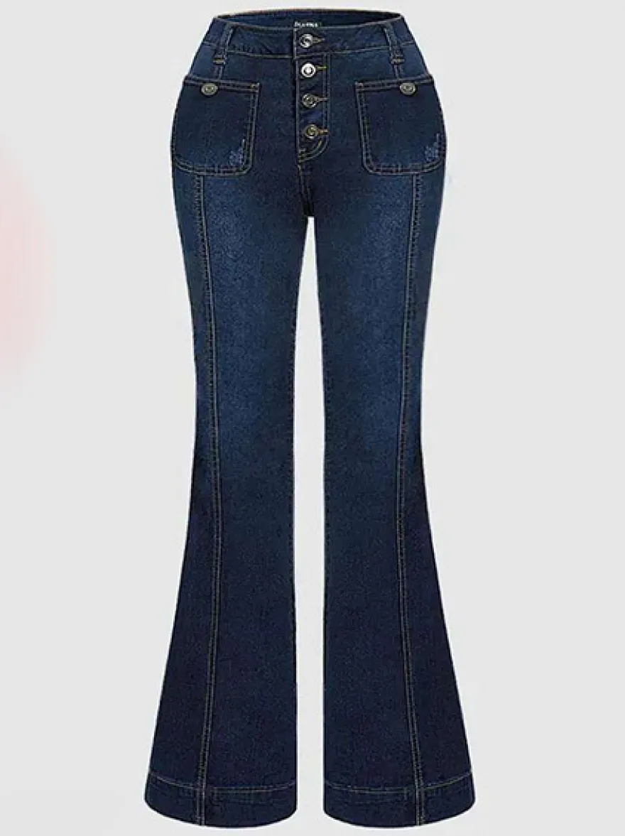 Jeans Pantalon Pour Femme Charmant Polyester