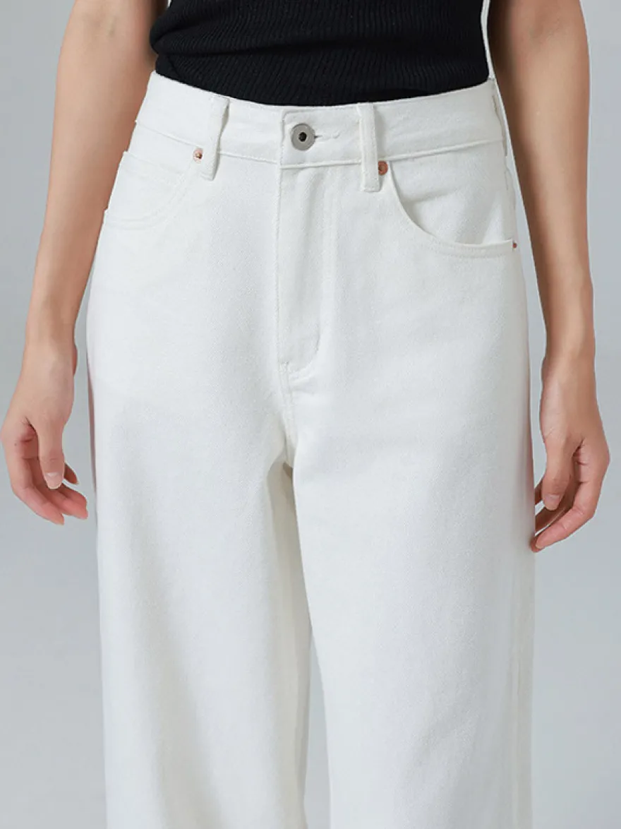 Jeans pour femmes bas amples denim décontracté