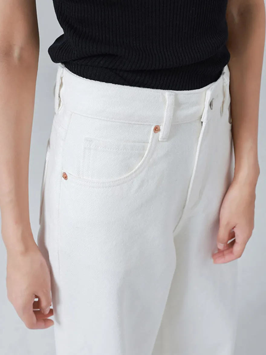 Jeans pour femmes bas amples denim décontracté
