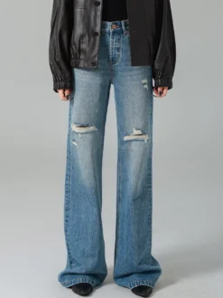 Jeans pour femmes bas décontractés jeans taille haute