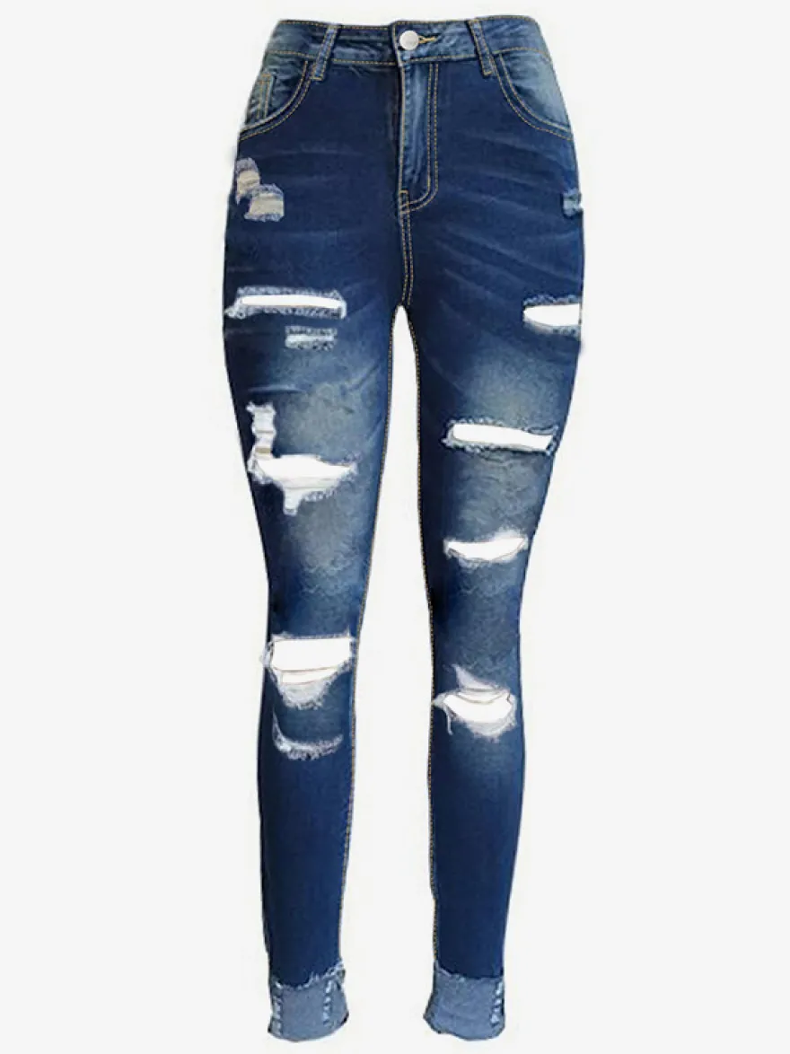 Jeans pour femmes bas de jeans style streetwear décontracté et charmant