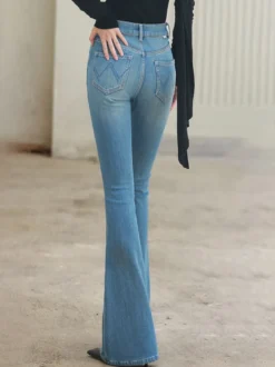 Jeans pour femmes bas élégants à taille haute jeans décontractés au quotidien