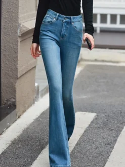 Jeans pour femmes bas élégants à taille haute jeans décontractés au quotidien