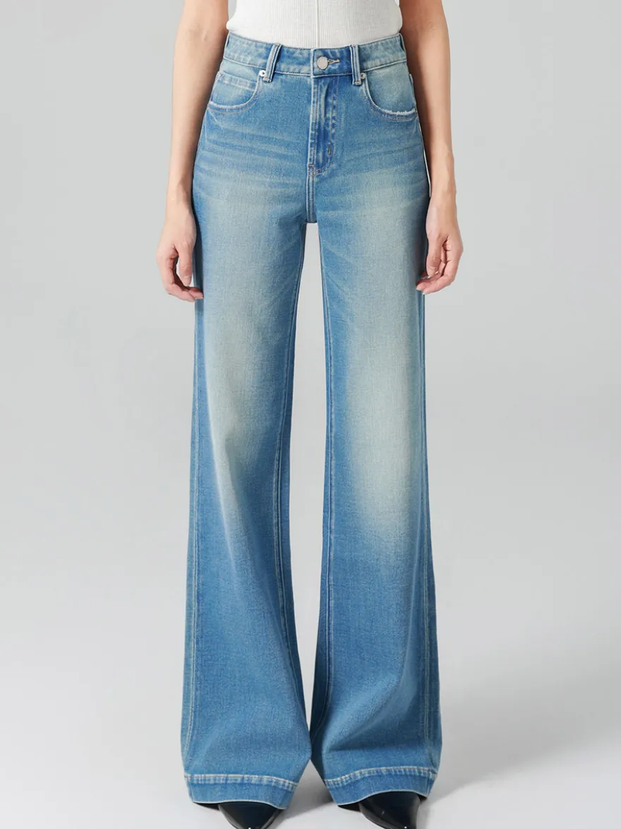 Jeans pour femmes bas modernes jeans élégants taille haute en denim