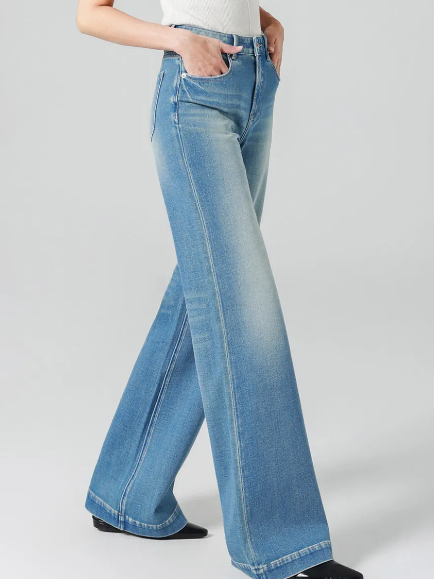 Jeans pour femmes bas modernes jeans élégants taille haute en denim