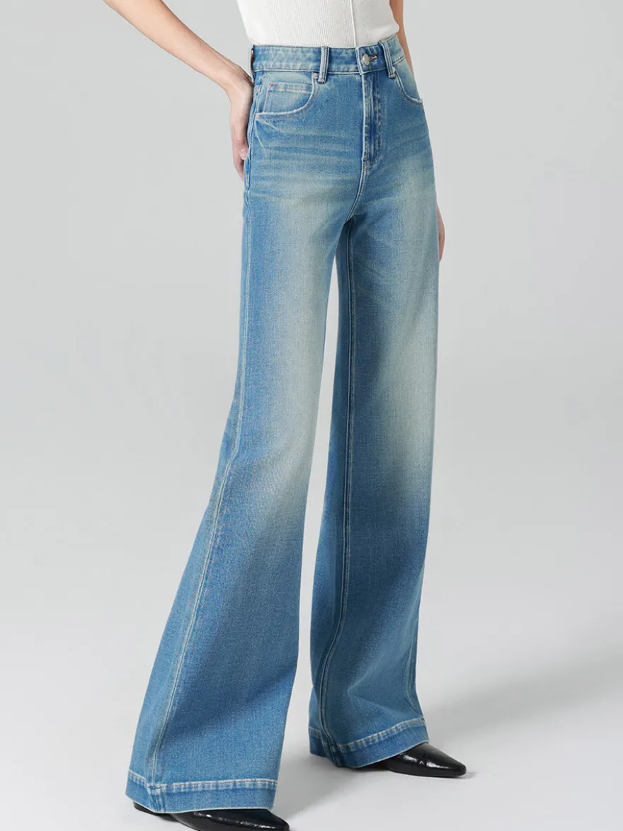 Jeans pour femmes bas modernes jeans élégants taille haute en denim