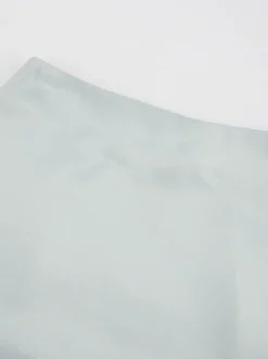 Jupe en satin gris avec fente taille haute couleur unie jupe longue d'été trapèze pour femme 2026