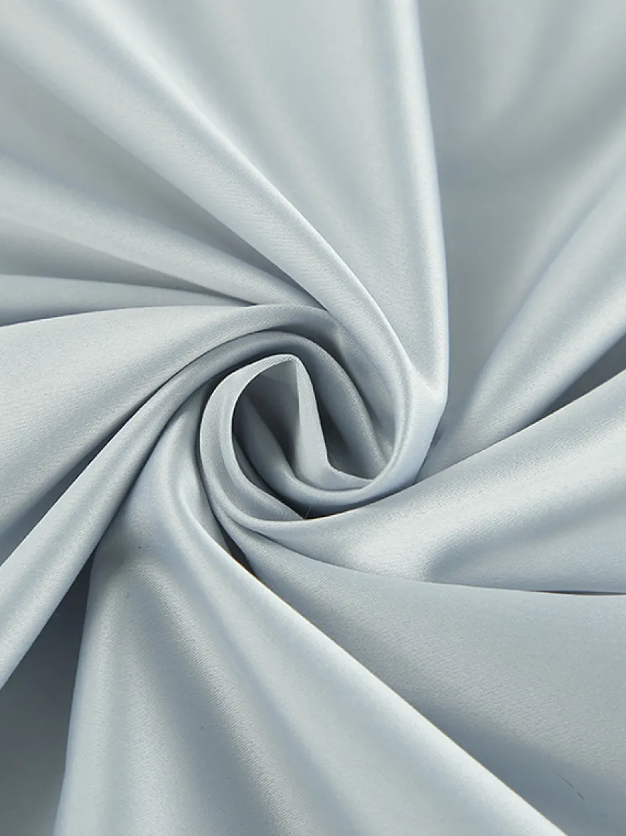 Jupe en satin gris avec fente taille haute couleur unie jupe longue d'été trapèze pour femme 2026