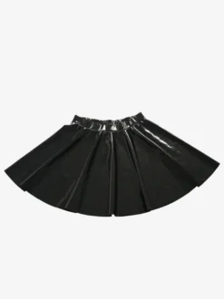 Jupe mini évasée taille haute en similicuir brillant pour femme idéale pour les soirées