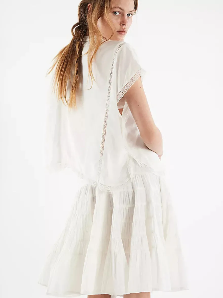 Jupes blanches plissées taille naturelle chic pour femmes