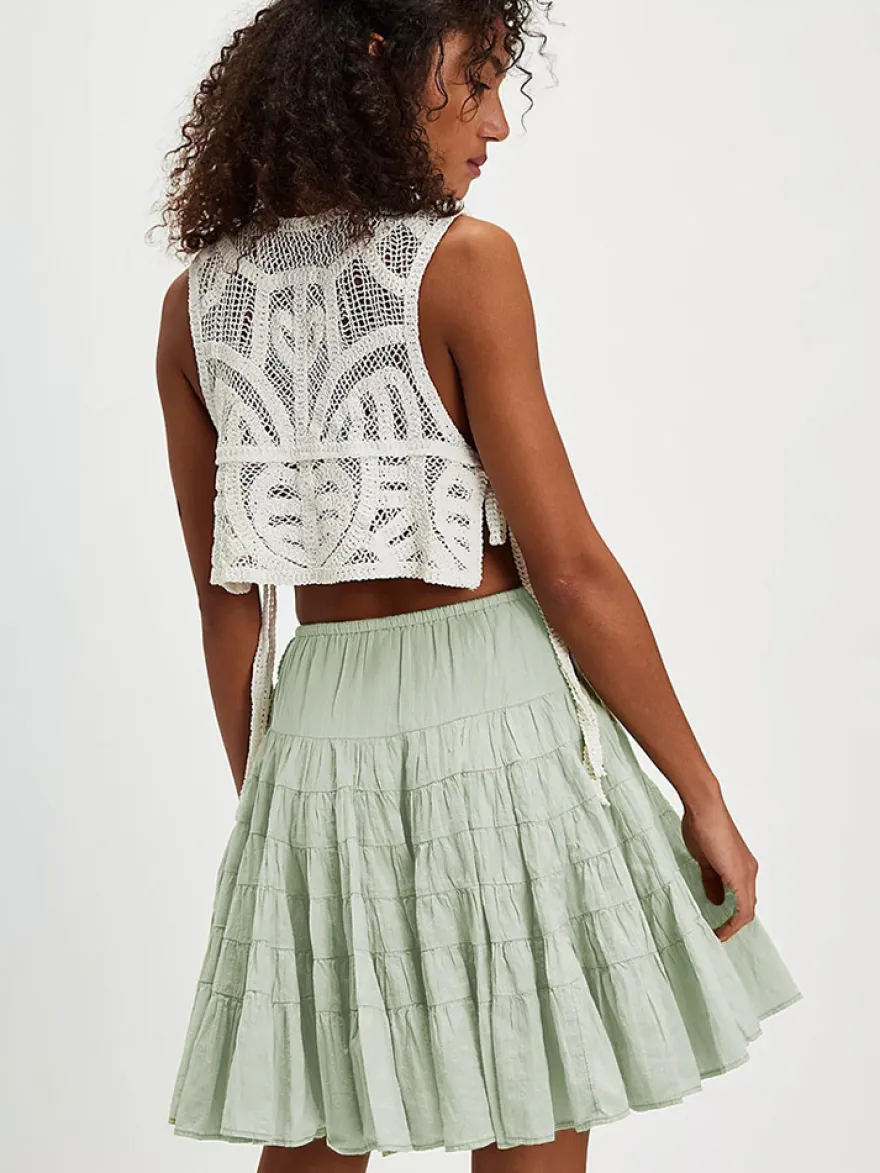 Jupes blanches plissées taille naturelle chic pour femmes