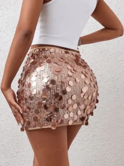 Jupes nude coupe slim taille haute mélange sexy mini hiver bas femme