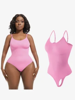 Linge de Mariée Lingerie gainante marron café sans manches effet push-up maintien du buste intégré sans coutures ventre plat.