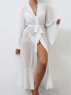 Lingerie de mariée pyjamas vêtements de nuit robes de chambre nuisettes blanches plissées d'intérieur nuisettes