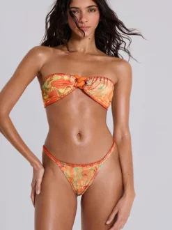 Maillot de bain bikini femme rouge pastèque épaules dénudées maillot de bain d'été pour la plage