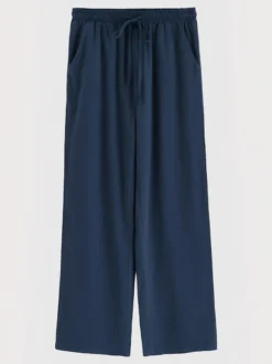 Pantalon large pour femme - Pantalon fluide décontracté à taille élastique et cordon de serrage - Vacances d'été à la plage 2026