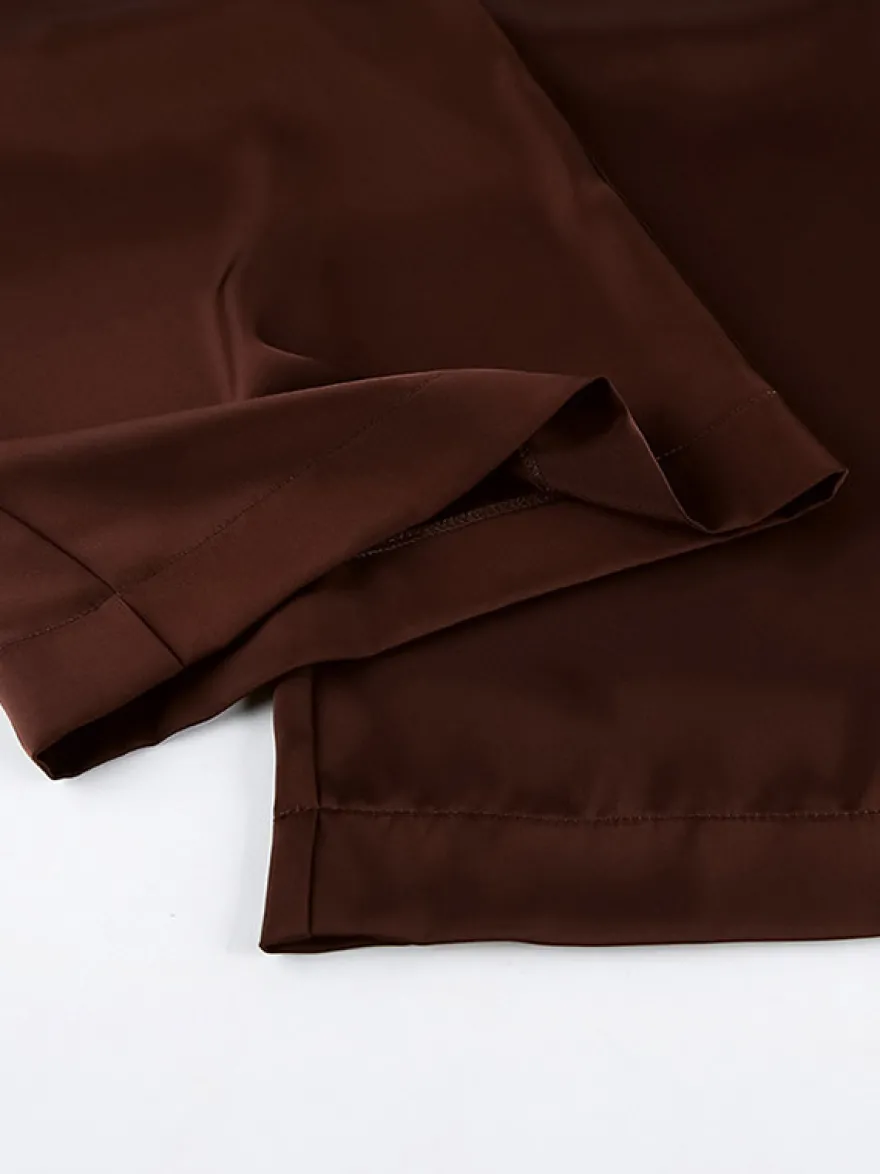 Pantalon marron taille haute