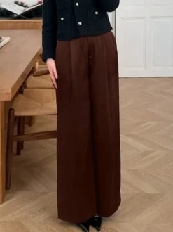 Pantalon marron taille haute