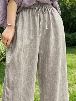 Pantalon noir en polyester