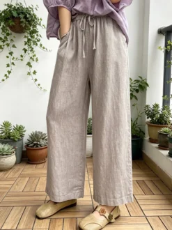 Pantalon noir en polyester