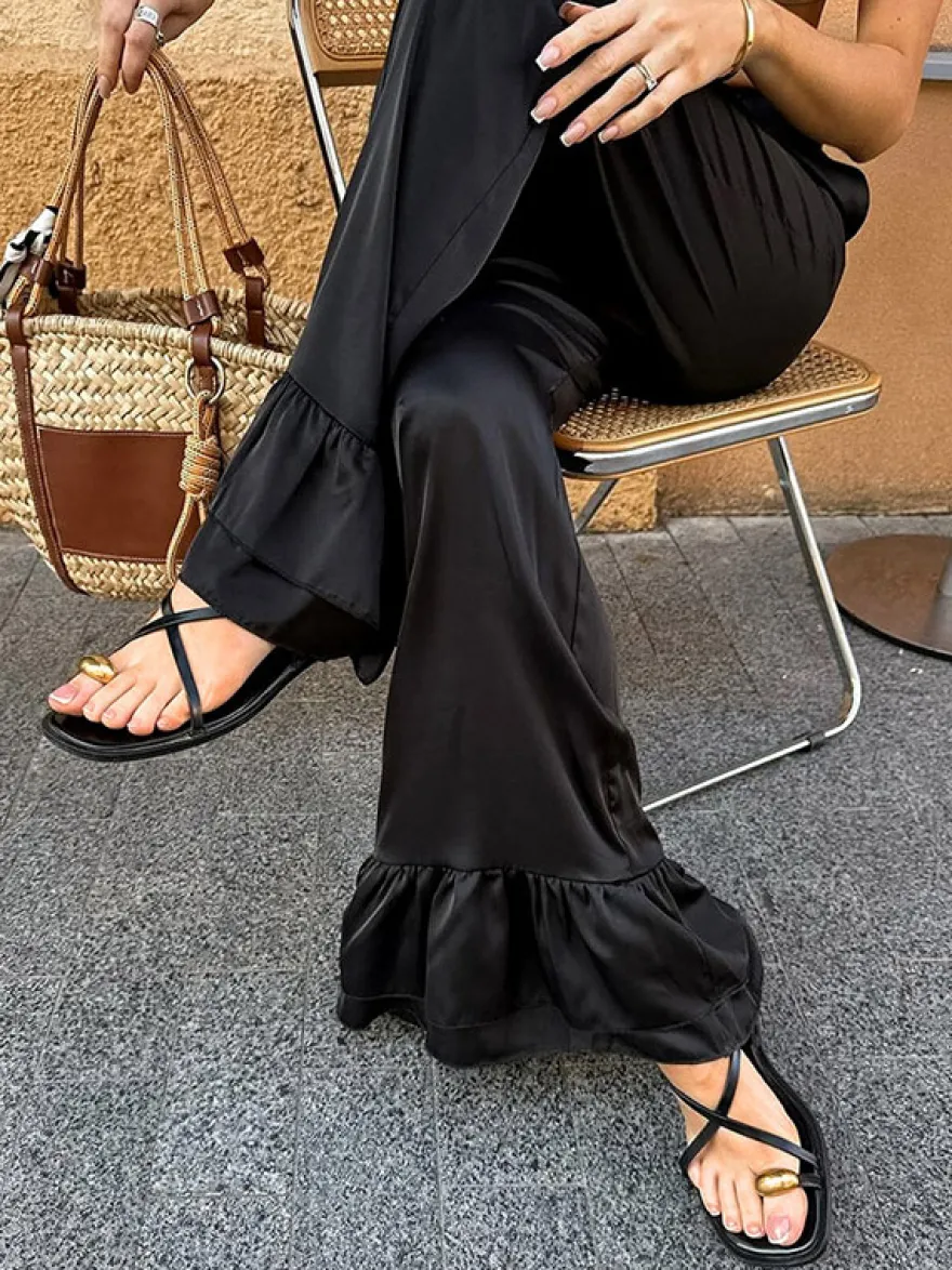 Pantalon noir taille haute