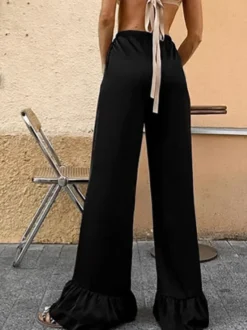 Pantalon noir taille haute