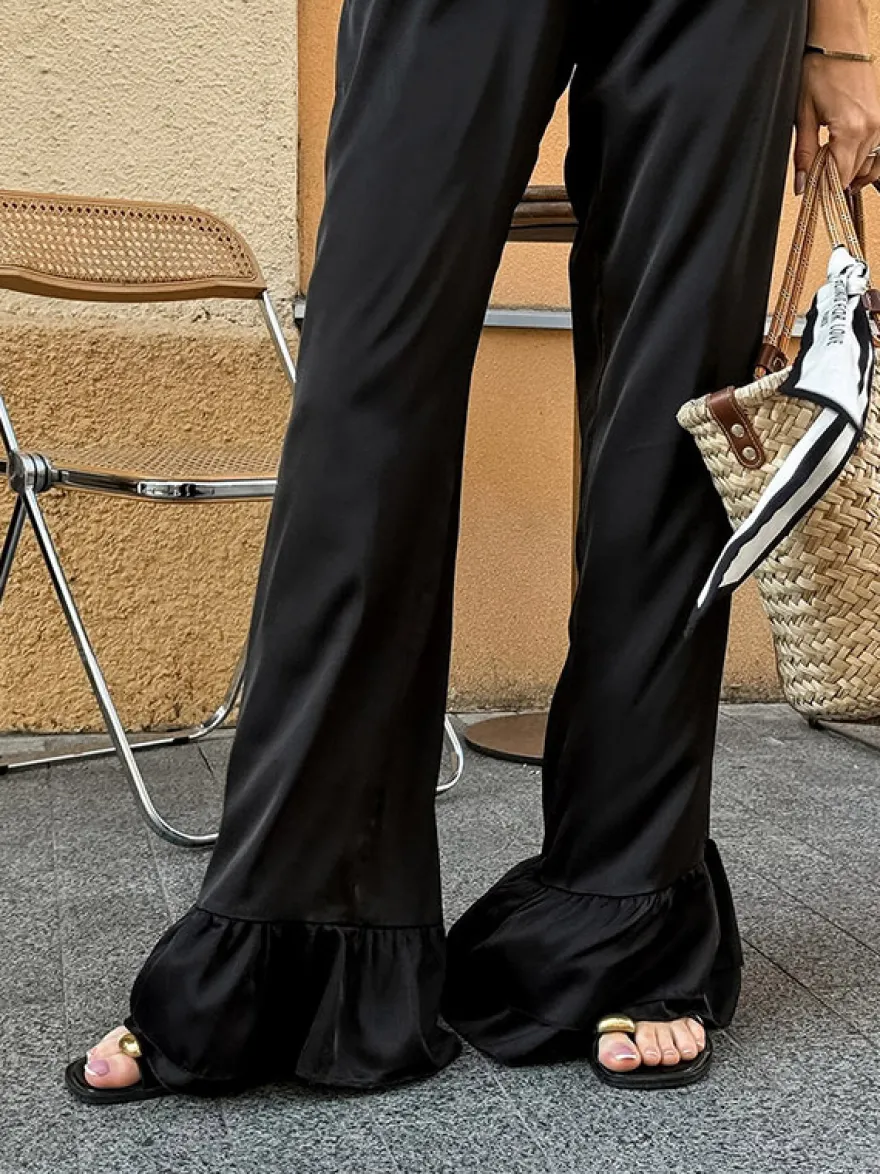 Pantalon noir taille haute