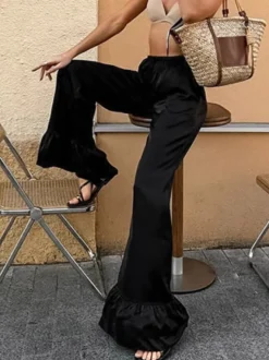 Pantalon noir taille haute