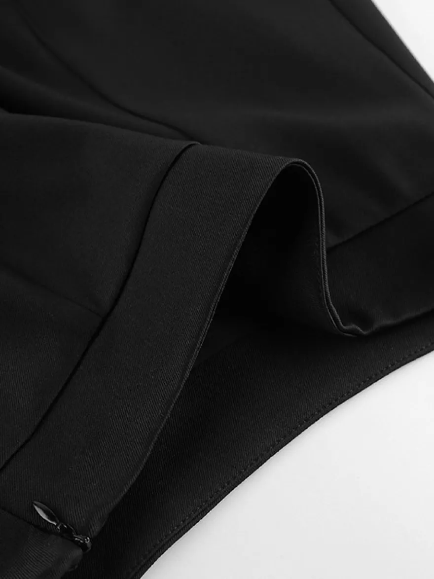Pantalon noir taille haute