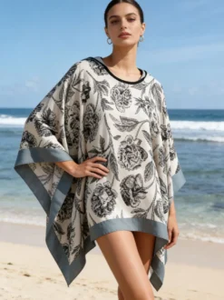 Paréos d'été en polyester bleu pour femmes
