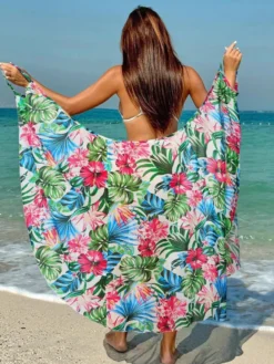 Paréos pour femmes imprimé floral vert maillots de bain sexy d'été