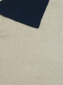 Pull femme kaki à col rabattu manches longues en viscose