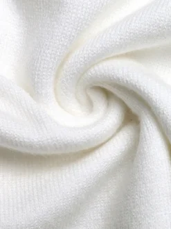 Pulls pour femmes col rabattu blanc manches longues en viscose