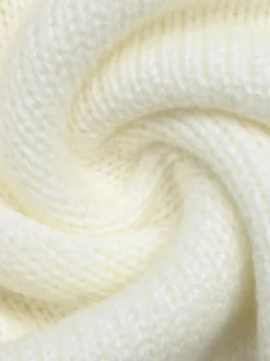 Pulls pour femmes écru et blanc à blocs de couleur col en V manches longues en acrylique
