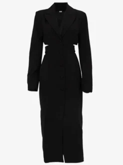 Robe blazer découpée à manches longues robe mi-longue de printemps pour femmes 2026