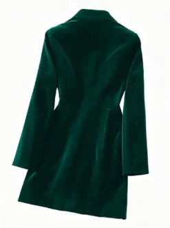 Robe blazer en velours pour femme col boutonné manches longues mini-robe tailleur avec poches