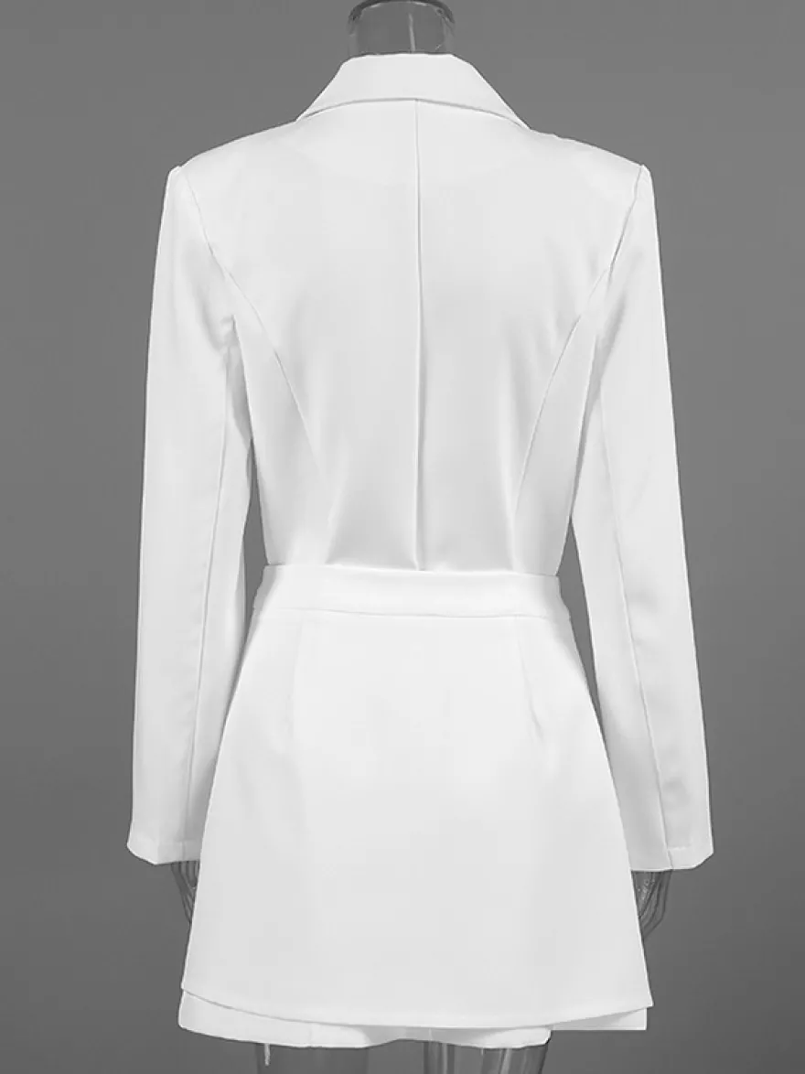 Robe blazer élégante pour femme mini-robe - Ceinture cache-cœur col cranté coupe ajustée - Collection printemps-été 2026
