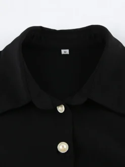 Robe-chemise froncée pour femme mini-robe chic - Ourlet en dentelle noire manches longues coupe moulante - Idéale pour le printemps du bureau au dîner (2026)