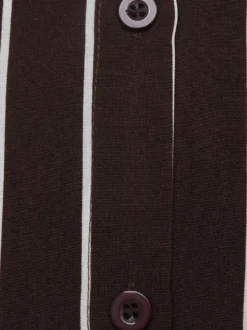 Robe chemise midi rayée à col et manches longues avec ceinture à la taille