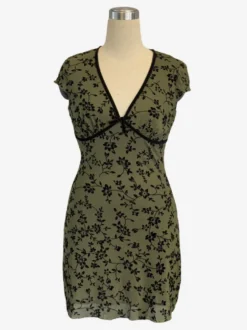 Robe courte à manches courtes et col en V à imprimé floral pour femme 2026